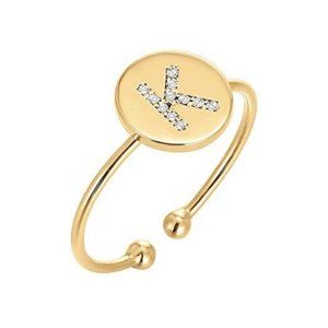 14K Gold Plated Initial Ring Stackable Rings for Women | Fashion Rings